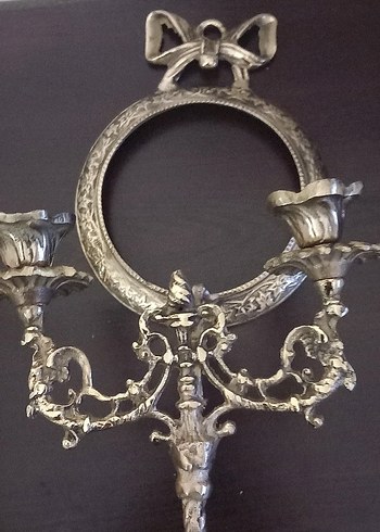 iran isfahan işi aynalı prinç çiftli şamdan - Görsel 6