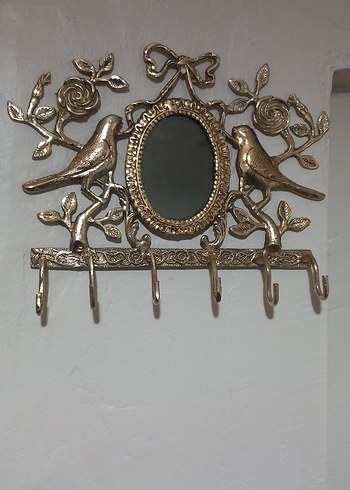 iran isfahan işi aynalı kuşlu prinç askılık - Görsel 2