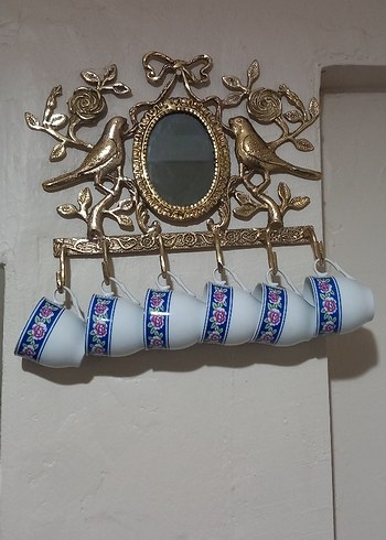 iran isfahan işi aynalı kuşlu prinç askılık - Görsel 4