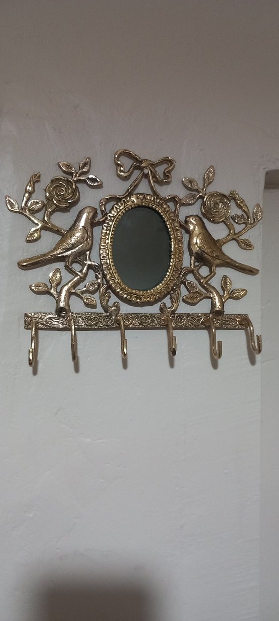 iran isfahan işi aynalı kuşlu prinç askılık - Görsel 2