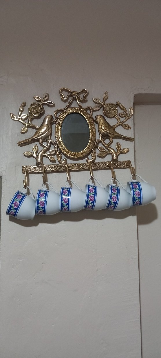 iran isfahan işi aynalı kuşlu prinç askılık - Görsel 4