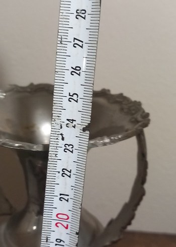 yoğun gümüş kaplı prinç vazo ve 5 ad telkari çicek - Görsel 5