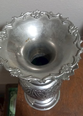 yoğun gümüş kaplı prinç vazo ve 5 ad telkari çicek - Görsel 4