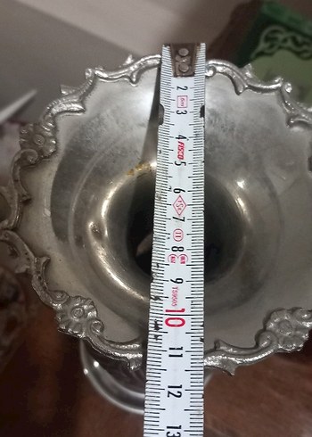 yoğun gümüş kaplı prinç vazo ve 5 ad telkari çicek - Görsel 6