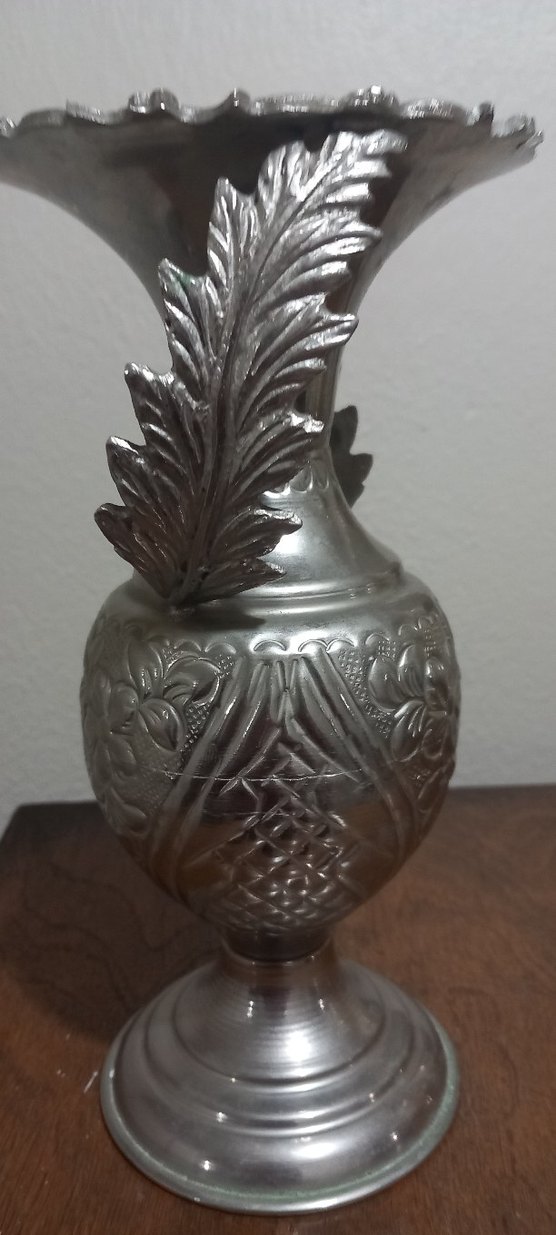 yoğun gümüş kaplı prinç vazo ve 5 ad telkari çicek - Görsel 2