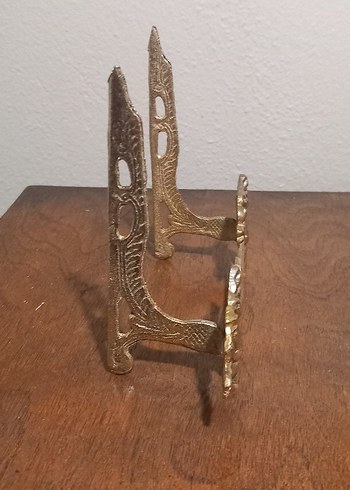 iran isfahan işi prinç resim ve tabak standı - Görsel 2