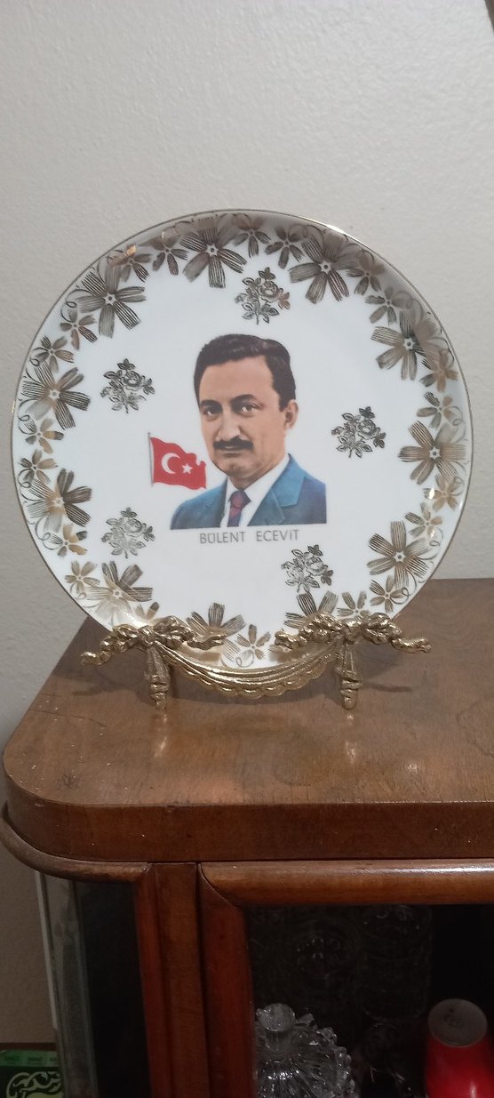 iran isfahan işi prinç resim ve tabak standı - Görsel 3