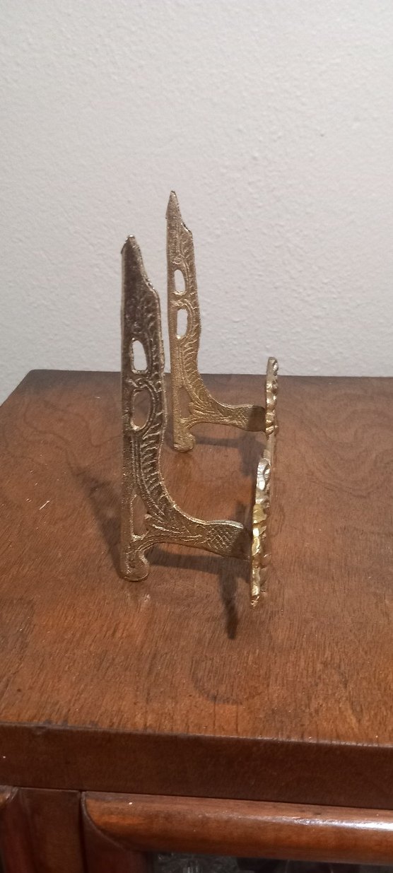 iran isfahan işi prinç resim ve tabak standı - Görsel 2