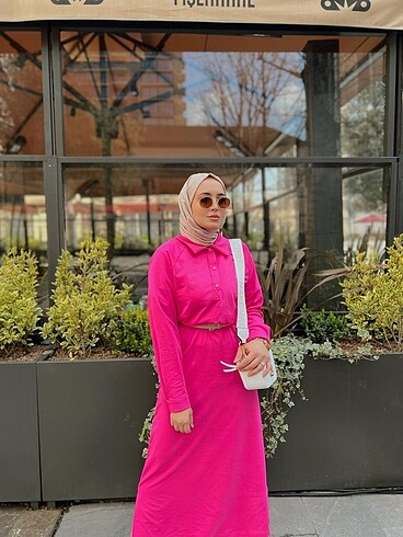 Pembe basıc elbise