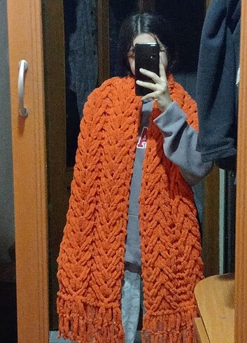 Beden puffy atkı el örgüsü