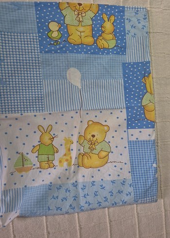  Beden 2 ad bebek yastık kılıfı Pamuklu Mavi Baskılı