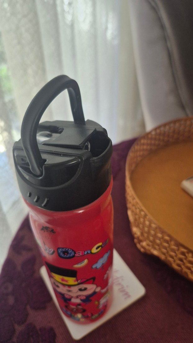 Çocuklar İçin Renkli Kırmızı çelik Termos Matara - Görsel 2