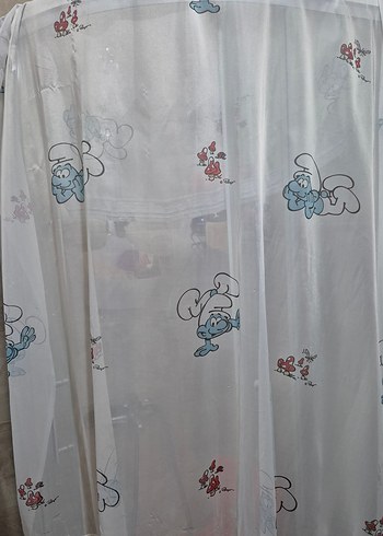 180 en 165 boy şirinler temalı çocuk odası Perde - Görsel 5