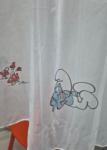 180 en 165 boy şirinler temalı çocuk odası Perde - Görsel 7