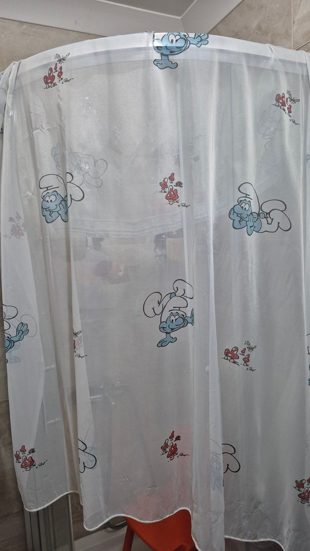 180 en 165 boy şirinler temalı çocuk odası Perde - Görsel 5