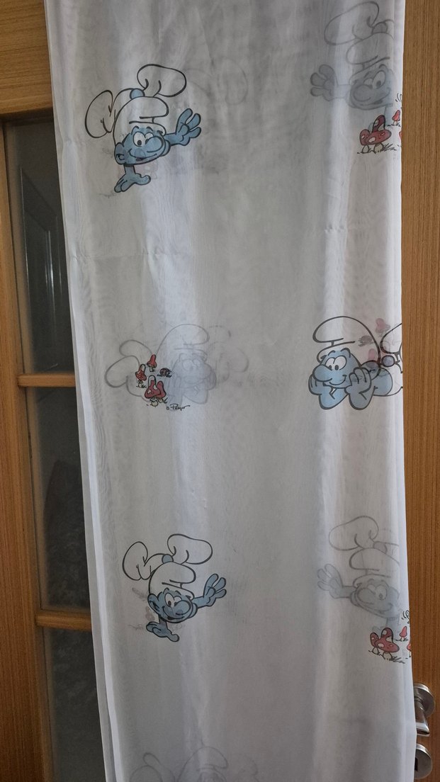 180 en 165 boy şirinler temalı çocuk odası Perde - Görsel 3