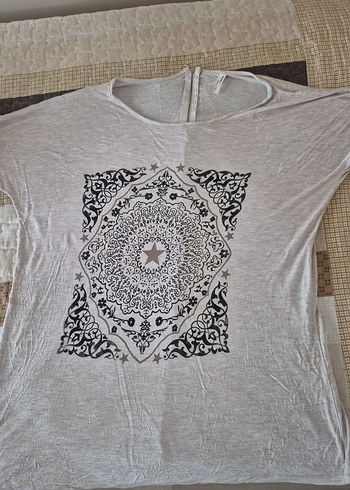 Gri Bohem Baskılı xl Tişört