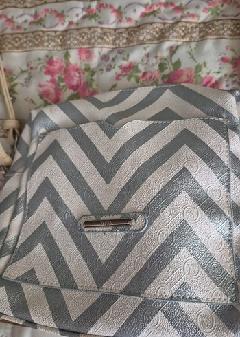 Vakko vakko Gri Zebra Desenli Bohem Kadın Çanta