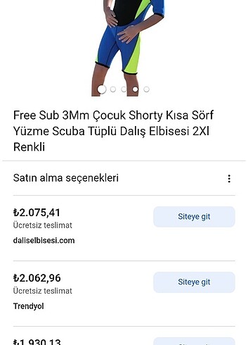 Cocuk wet suit dalış elbisesi