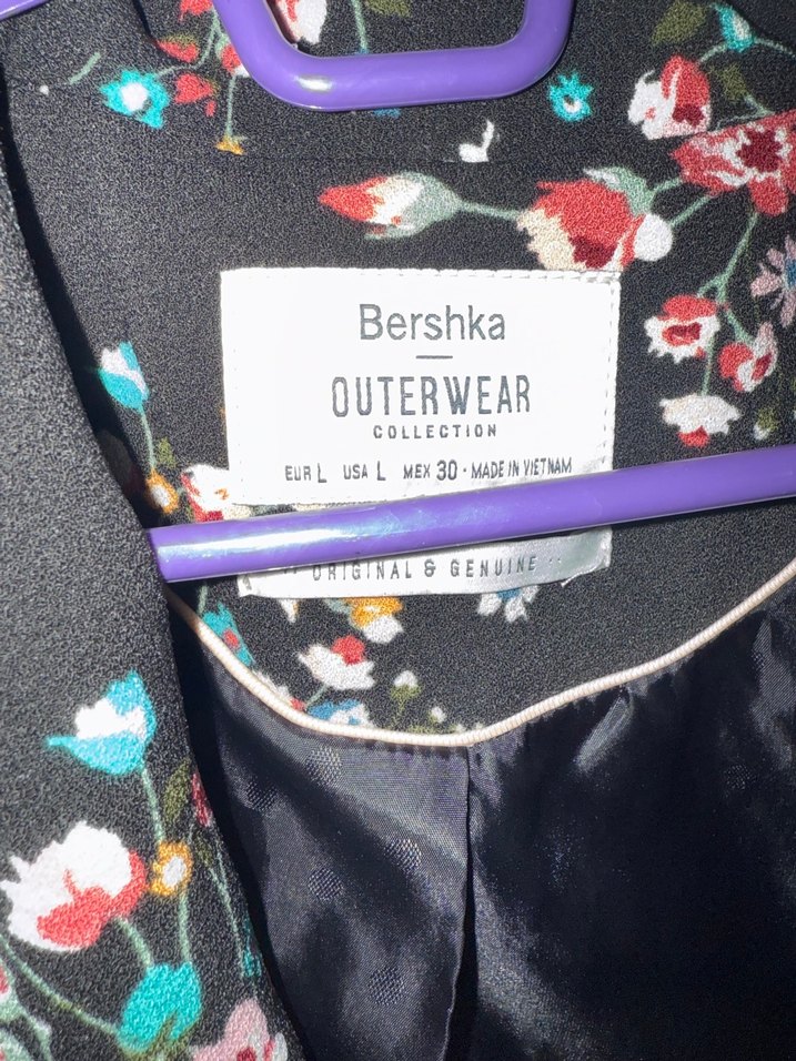 Çiçek Desenli Bershka Siyah Kadın Blazer - Görsel 2