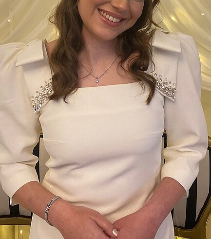 36 Beden beyaz Renk Abiye/Nikah elbisesi