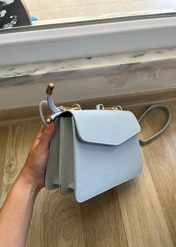 Zara kadın bebek mavisi kol omuz çantası