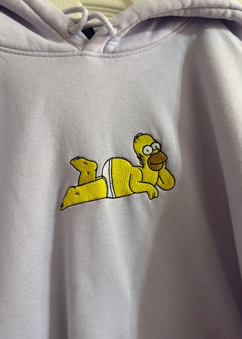 l Beden Lila Kapüşonlu Oversize Sweatshirt