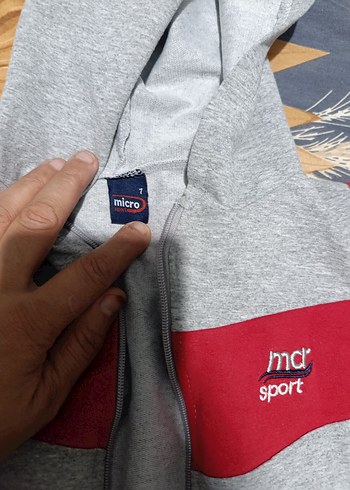 Micro Gri Fermuarlı Erkek Sweatshirt - Görsel 2