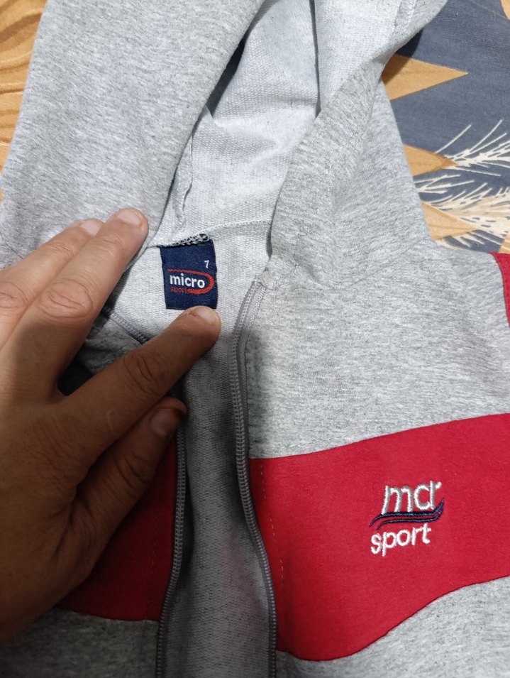 Micro Gri Fermuarlı Erkek Sweatshirt - Görsel 2