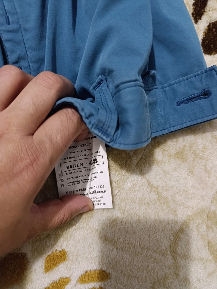 Erkek Mavi Kemerli Regular Fit Kot Pantolon - Görsel 2