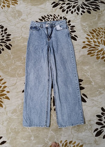 Gri Midi Kot Pantolon, Yırtmaçlı, Salaş Kesim - Görsel 2