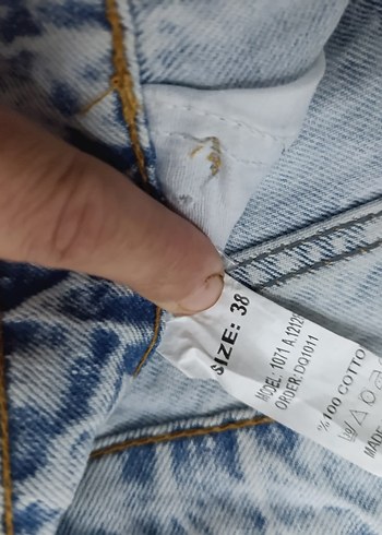 Kadın Gri Mavi Tüy Detaylı Salaş Kot Pantolon - Görsel 3