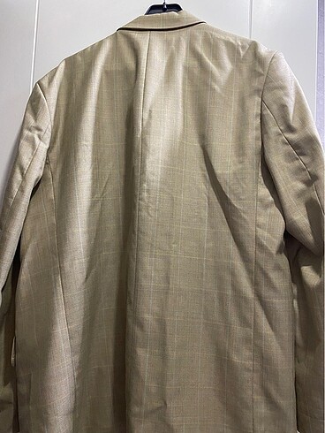 m Beden camel Renk Kare Desenli Blazer Ceket