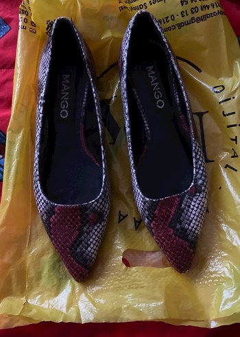Mango Çok Renkli Yılan Desenli Kadın Stiletto