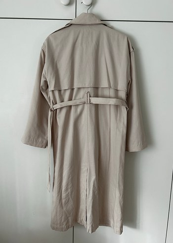 Bej Uzun Kesim Kadın Trençkot - Görsel 7