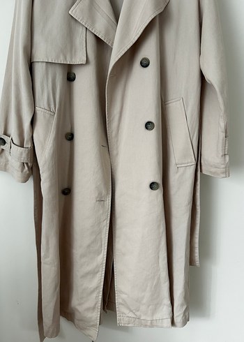 Bej Uzun Kesim Kadın Trençkot - Görsel 2