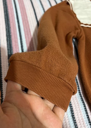 Kahverengi Uzun Kollu Kız çocuk Takımı - Görsel 3