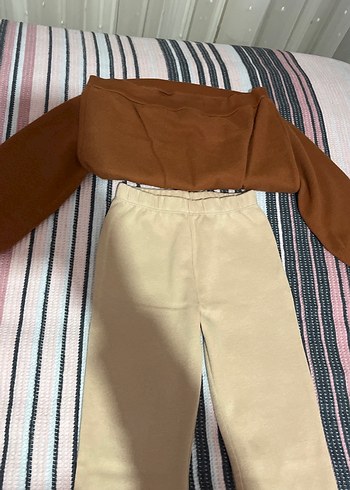 Kahverengi Uzun Kollu Kız çocuk Takımı - Görsel 5