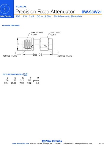 BW-S3W2+ 3dB Fixed Attenuator, DC - 18000 MHz, 50 - Görsel 3