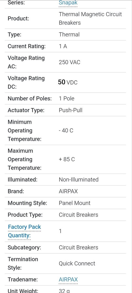 Snapak Airpax PP11-0-1.00A-OB-V Devre Kesici - Görsel 2