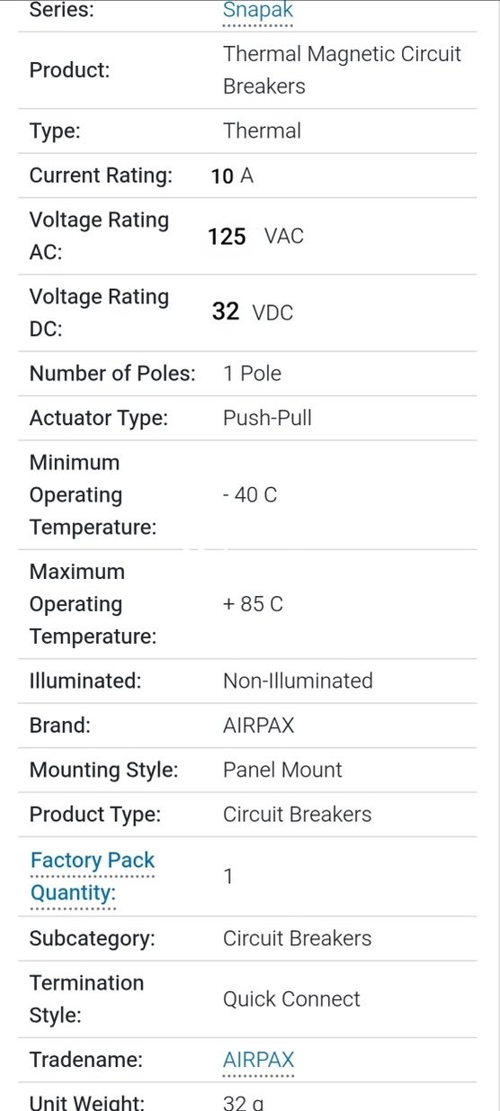 Snapak Airpax PP11-0-10.00A-OB-V Devre Kesici - Görsel 3
