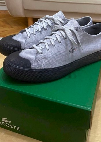 Lacoste Gri Doku Detayli Bagcikli Sneaker