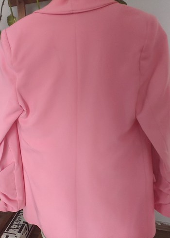 Pembe Düğmeli Kadın Blazer Ceket - Görsel 3
