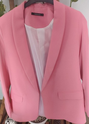 Pembe Düğmeli Kadın Blazer Ceket - Görsel 5