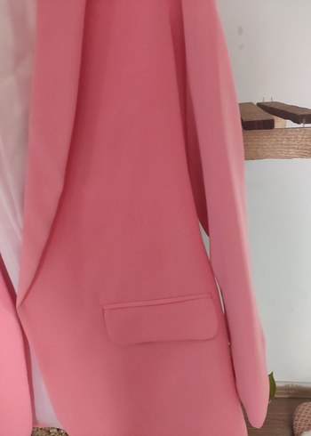 Pembe Düğmeli Kadın Blazer Ceket - Görsel 4