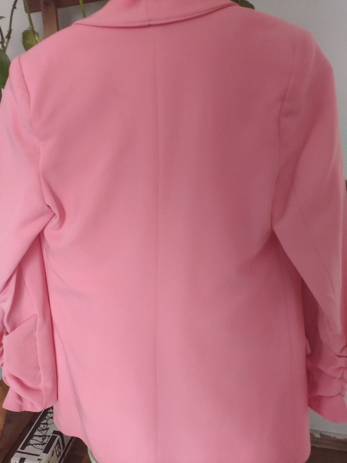 Pembe Düğmeli Kadın Blazer Ceket - Görsel 3