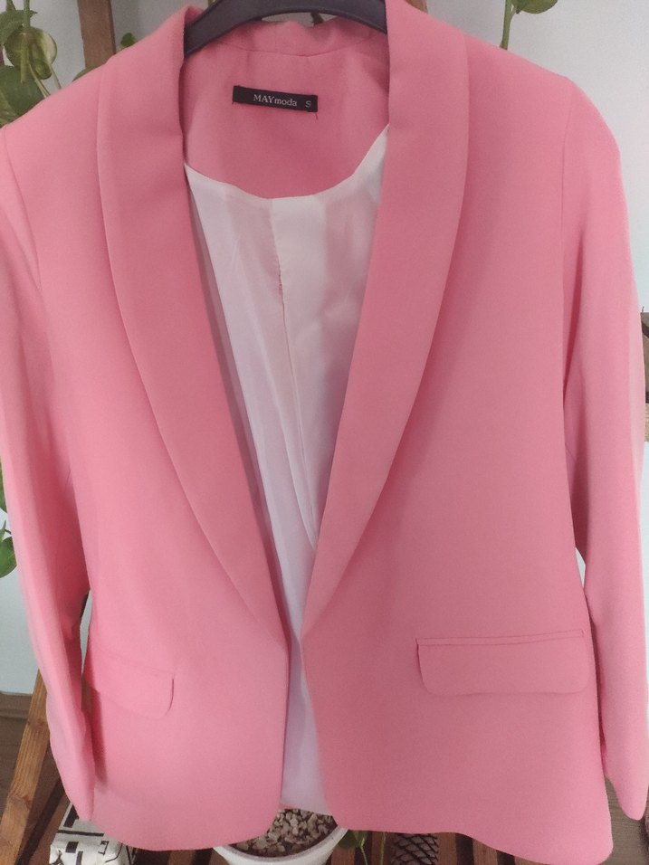 Pembe Düğmeli Kadın Blazer Ceket - Görsel 5