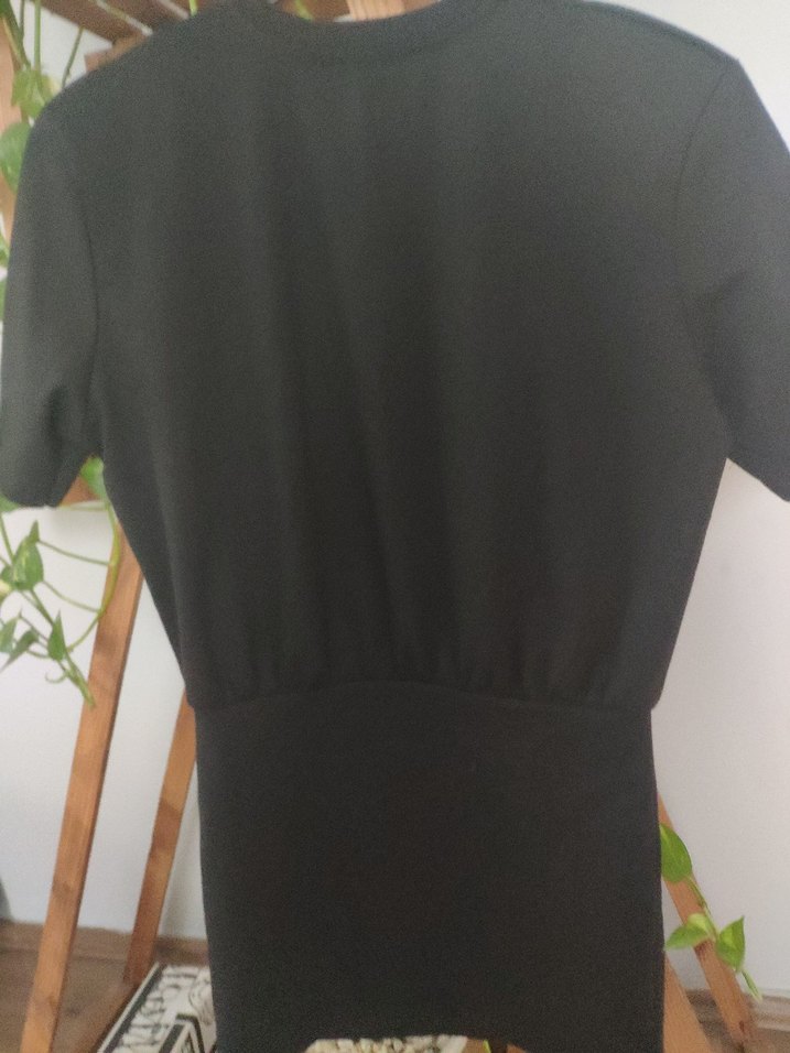 Siyah Kısa Kollu Mini Elbise - Görsel 4