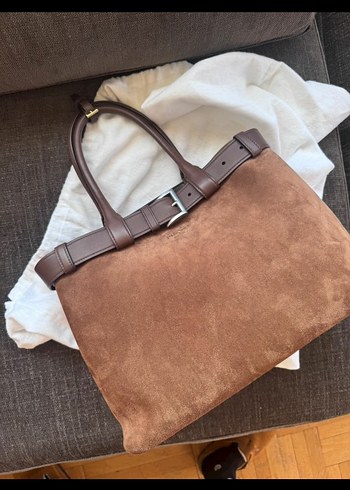 Prada Kahverengi Süet Kemerli Kadın Çanta - Görsel 3