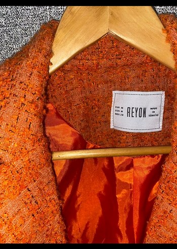 Kısa Kesim Parlak Turuncu Kadın Blazer - Görsel 4